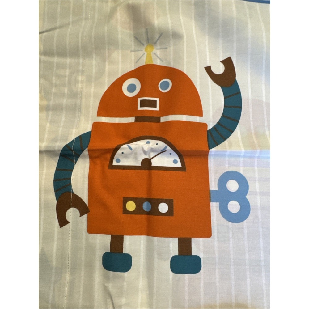The Company Store Kids Standard Pillowcase Robot Print‎ Bedding Space Theme Boys